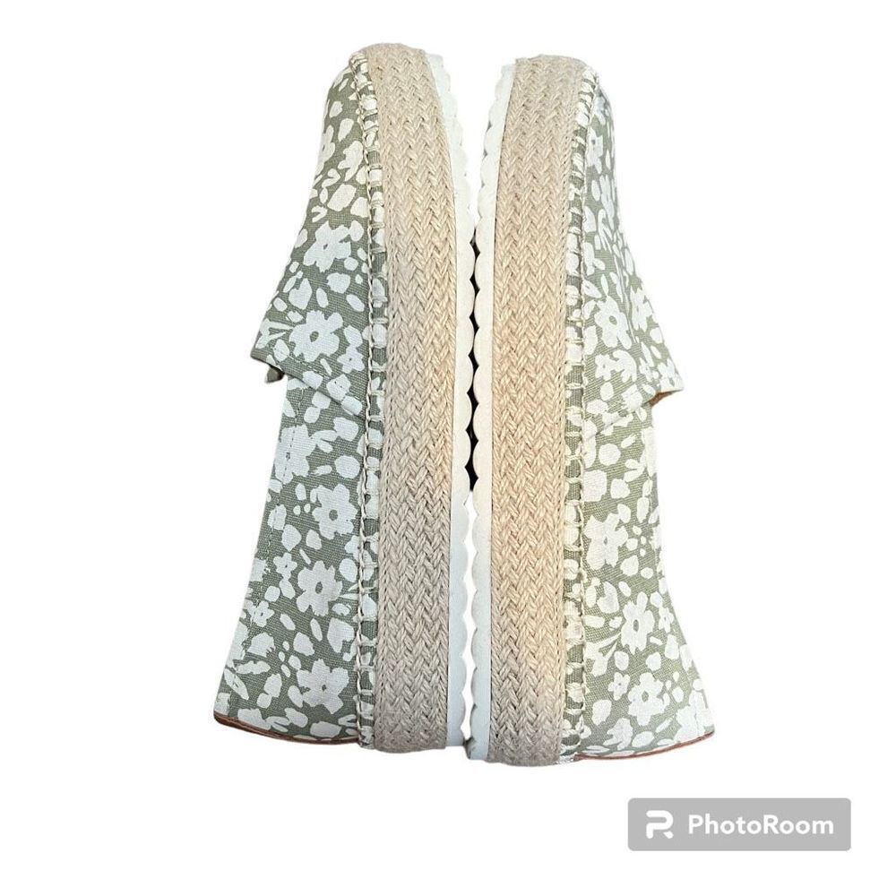 Dr Scholl’s Green and White Floral Slip On Espadrille Shoes Size 6 NEW - Picture 5 of 9